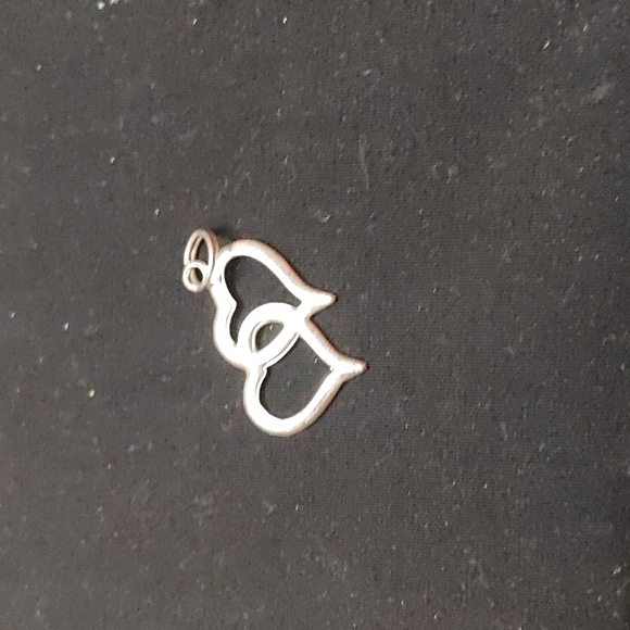 Double Heart Bracelet charm sterling silver - Picture 2 of 2